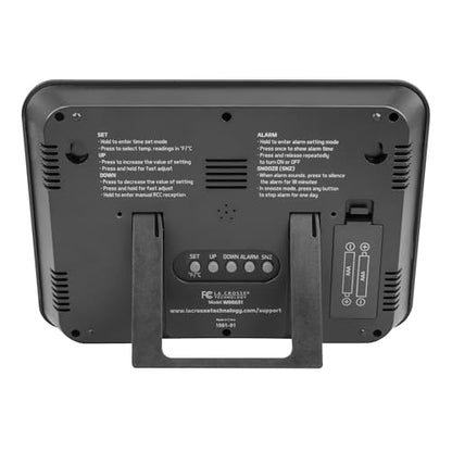 La Crosse Technology W88631 Digital Atomic Clock with Temperature - Black/Silver - color: Black, size: Large