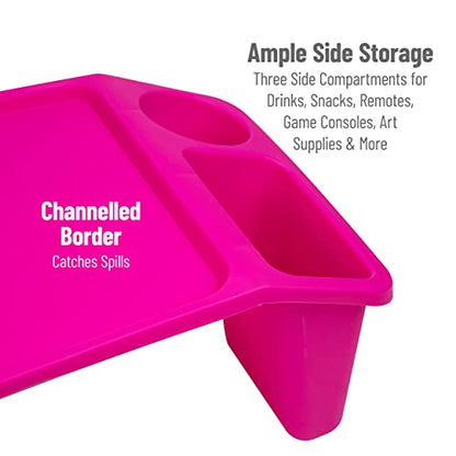 Mind Reader Kids Lap Desk, Activity Tray, Drawing, Stackable, Classroom, Portable, Plastic, 22.25" L x 10.75" W x 8.5" H, Pink