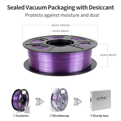 IEMAI PETG Filament 1.75mm, Transparent Lavender Purple 1kg - color: Transparent Lavender Purple