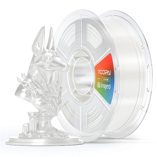 YOOPAI White Silk PLA Filament 1.75mm, Luxury Chrome-Like Mirror Shine, Premium Silk Smooth Finish, Reliable Consistent Printing 3D Printer Filament, 1kg Spool(2.2lbs) - color: B-silkpla-1kg-b-white