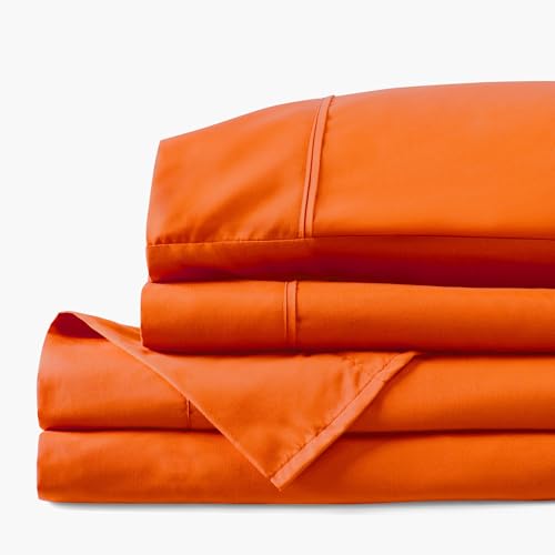 PeachSkinSheets Cooling Bed Sheets (XL Twin, Sunkissed Orange) - color: Sunkissed Orange, size: Twin XL