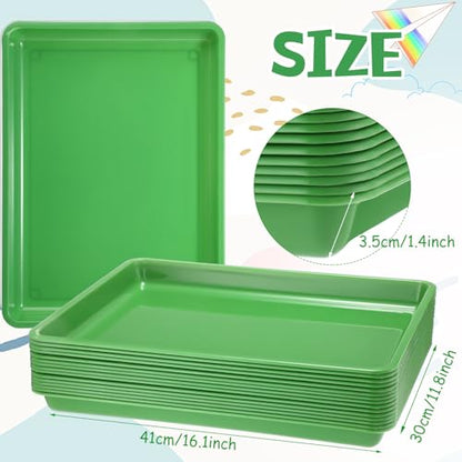 Hoteam 10 Pack Flat Bins Paper Trays,Green,16.14 X 11.81 X 1.38 Inch - color: Green, size: 16.14 x 11.81 x 1.38 Inch