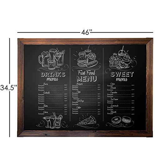 Loddie Doddie Magnetic Chalk Board, Menu Board for Kitchen, 46" x 34.5" - color: Rustic Frame, size: 46"W x 34.5"H