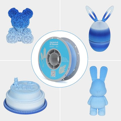 Matte Rainbow 3D Printer Filament 1.75mm,Gradient PLA 1kg - color: Matte White Blue
