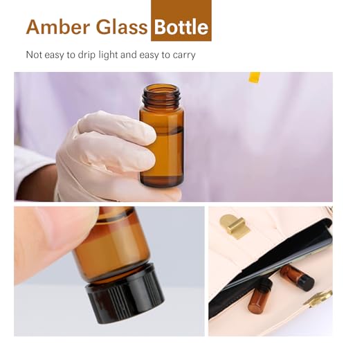 ALWSCI 1 Dram 4mL Amber Glass Vials with Screw Caps, 20 Pack - size: 4ml