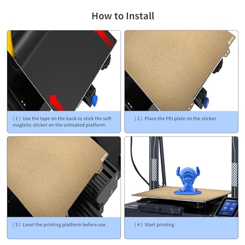 330x330mm Double Side Texture PEI Build Plate - FYSETC Neptune3 Plus Part - Flexible Spring Steel Sheet: Neptune4 Plus Heated Bed Cover Fit QiD X-Max Core-XY Trox X5SA Pro Geetech A30 Pro