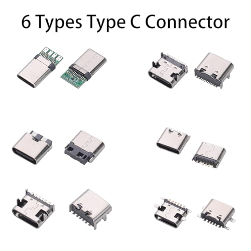 180PCS USB Connector Assortment Kit, Male Female Sockets for Repair