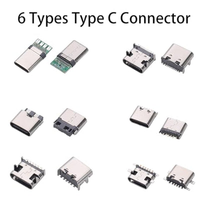 180PCS USB Connector Assortment Kit, Male Female Sockets for Repair