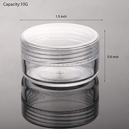 100 Count 10g Sample Jars with Lids Makeup Jars Plastic Lip Scrub Containers TSA Approved Cosmetic Containers for Traveling - Clear - color: Clear, size: 10g (100 Count)