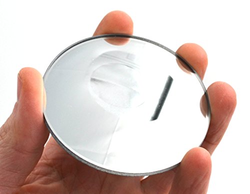 EISCO Round Convex Glass Mirror - 3" (75mm) Diameter - 200mm Focal Length - 2.8mm Thick Approx.