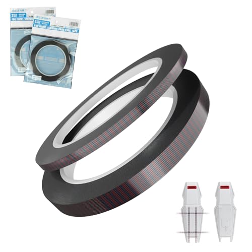 stedi Hobby Precision Scribing Tape with Printed 1mm Scale Ruler, Self-Adhesive Masking Tape for Carving, Engraved Lines, Panel Line, Gundam & Scale Model(3mmx33m+6mm*33m/2pcs) - style: Measuring Tape
