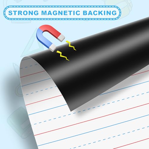 Magnetic Handwriting Paper for Whiteboard – 17" x 23" Large Primary Lined Dry Erase Sheet, Reusable Giant Writing Notebook Poster for Classroom, Teacher Resource for Kids Learning & Early Writing