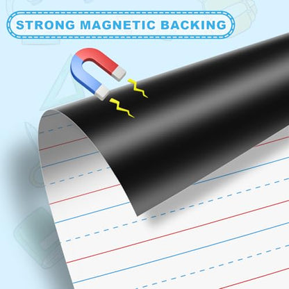 Magnetic Handwriting Paper for Whiteboard – 17" x 23" Large Primary Lined Dry Erase Sheet, Reusable Giant Writing Notebook Poster for Classroom, Teacher Resource for Kids Learning & Early Writing