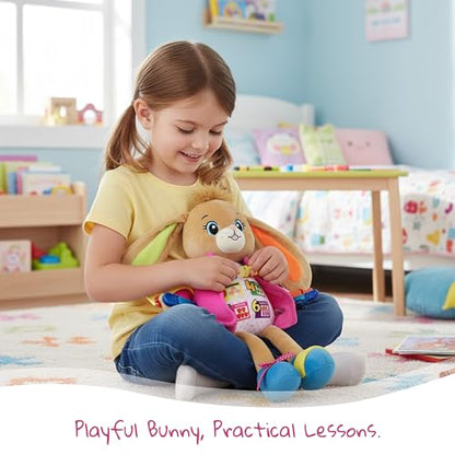 June Garden 16" Bunnie Montessori Learn-to-Dress Plush Doll - color: Bunnie