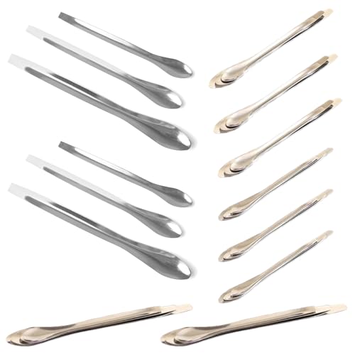 30 Pack Lab Spatula Micro Scoop Set Stainless Steel Double Sided Lab Spoon Laboratory Sampling Spoon Mixing Spatula for Chemistry Powder Gel Cap Filler Filling Empty Pill Capsules Epoxy Resin
