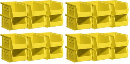 Akro-Mils Storage Bins 30210, Plastic | Stackable | Hanging Design | 5" x 4" x 3" | Yellow | Pack of 24 - color: Yellow, size: 24 Pack