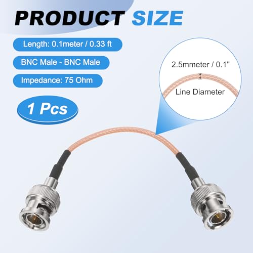 MECCANIXITY 0.33FT 3G-SDI Cable, BNC HD-SDI Cable 75 Ohm RG179, Orange - size: 0.33 FT