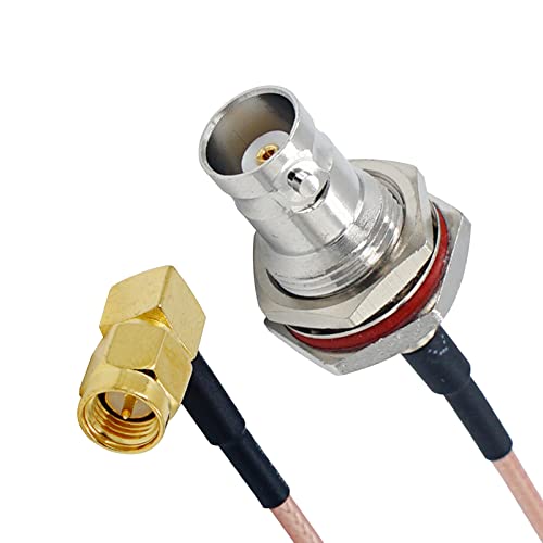BNC Female Bulkhead to SMA Male Right Angle 90 Degree 2PCS 12" 50 ohm Low Loss RG316 Coaxial Cable Connector RF Antenna Extension Cable for Radio Wi-Fi Antenna Wireless LAN Devices Use - size: 30cm/12inch