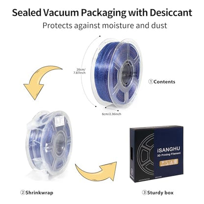 3D Printer Filament Pla HS Glitter Clear Blue+Purple for Bambu Lab AMS,AMS Lite - color: Hs Pla Glitter Clear Blue+purple