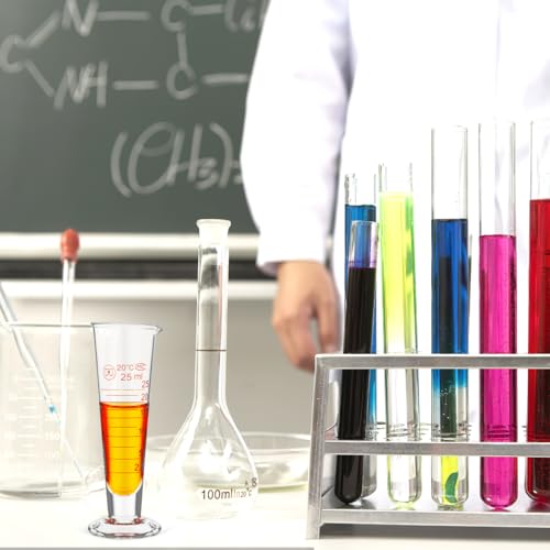 Baluue Graduated Cylinder, 25ml Conical Measuring Cup with Spout and Wide Base, Professional Borosilicate Glass Cylinder for STEM Education Lab Science Teaching and DIY - size: 25ml