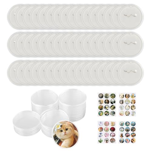 48 Pack 2 Inch Clear Button Maker Pins for Make Your Own Buttons Badge - color: Clear - Button Pins