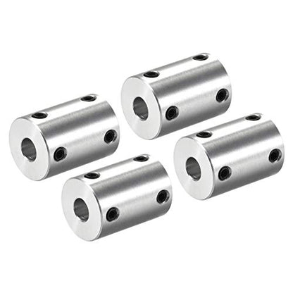 uxcell 1/4 Inch to 8mm Bore Rigid Coupling Set Screw L25XD18 Aluminum Alloy,Shaft Coupler Connector,Motor Accessories,4pcs - size: 6.35mm to 8mm