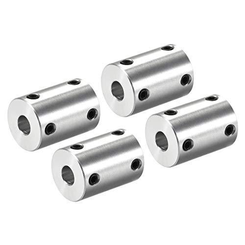 uxcell 1/4 Inch to 8mm Bore Rigid Coupling Set Screw L25XD18 Aluminum Alloy,Shaft Coupler Connector,Motor Accessories,4pcs - size: 6.35mm to 8mm