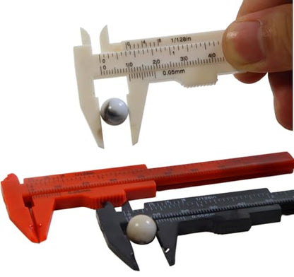 3Pcs Mini Plastic Vernier Caliper 80mm, Double Scale Measuring Tool