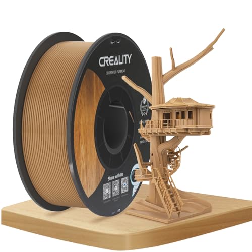 Official CREALITY Wood Filament PLA 1.75 mm, Wood 3D Printer Filament, More Than 30% Real Wood, Smooth Silk Texture, Toughness, 1kg(2.2lbs)/Spool 3D Printing Filament, for All FDM 3D Printers - color: Wood