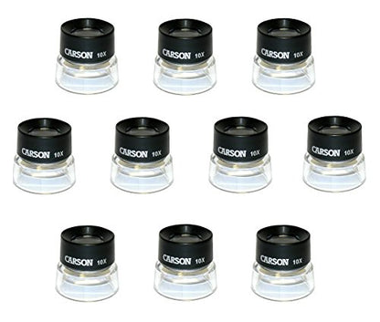 Carson LumiLoupe 10x Power Pre-Focused Stand Magnifier - Set of 10 (LL-10MU),Black/Clear - size: Pack of 10