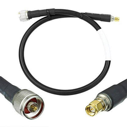 Bolton400 Ultra Low-Loss Cable, 2 ft, N-Male to SMA-Male, 50 Ohm - size: 2ft Black N-Male to SMA-Male