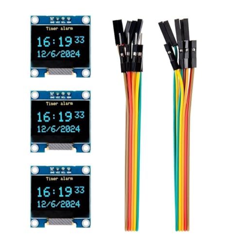 ELEGOO 0.96 Inch OLED Display Screen Module, Self-Luminous, SSD1306, 3PCS - color: Yellow & Blue
