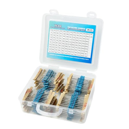 YEAZ 1220pcs Resistors Assortment Kit, 1W Metal Fixed Film Resistors