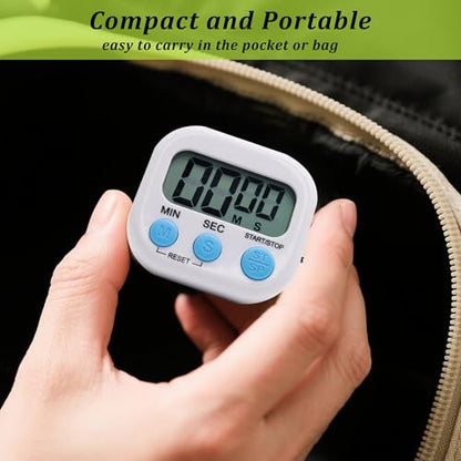 4 Pack Multi-Function Electronic Timer - Kitchen Timer,Magnetic Digital Timers,Big LCD Display, ON/Off Switch,Extensively Use in Cooking,Gym, Meeting, Classroom,Kitchen,Study,Work,Outdoor Activities - size: 4