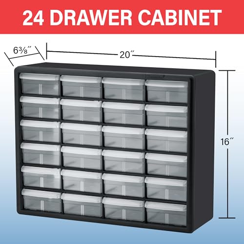 Akro-Mils AWS183630048W Wire Bin Shelving System with 9 Shelves and White Shelf-Max Bins, 36-Inch x 18-Inch x 74-Inch, Chrome - color: White, size: 24 Drawer, style: 1 Pack