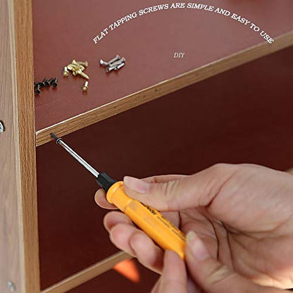 newlng 1200pcs Small Screws 2& 2.5 * 6/8/10mm Phillips Flat Head Cross Self Tapping Tiny Screw Cabinet Electronic Accessories Screw Multifunctional DIY Micro Woodworking Screws Set Bronze - color: Bronze Box