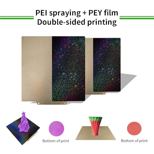 BORDSTRACT Double-Sided Build Plate, PEI Spray + PEY Film Spring Steel Flexible Plate 235x235mm Without Soft Magnetic Base for Most Models of 3D Printer Platforms - style: PEI spray + PEY film 235*235mm