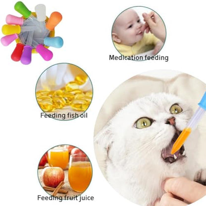11 Colors Liquid Droppers, 5ml Clear Plastic & Silicone Pipettes