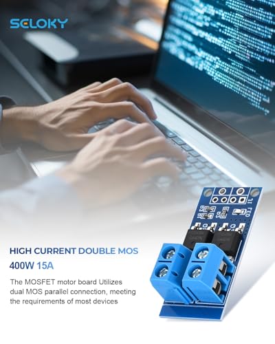 3PCS Dual High-Power MOSFET Trigger Switch Drive Module 0-20KHz PWM Adjustment Electronic Switch Control Board Motor Speed Controller Lamp Brightness Control, DC 5V-36V 400W, 15A (Max 30A) - style: 3PCS