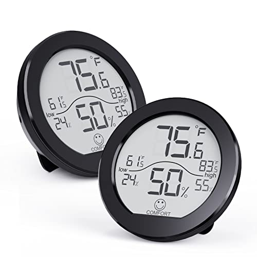 Indoor Digital Hygrometer Thermometer for Room Temperature Humidity Meter - color: Black, size: TH1 x2