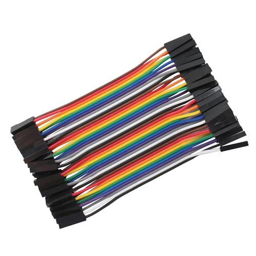 40pcs 10cm Dupont Wire Female to Female 40pin Breadboard Jumper Wires Multi-Color Ribbon Cable Line Connector - size: 40pin(F/F)