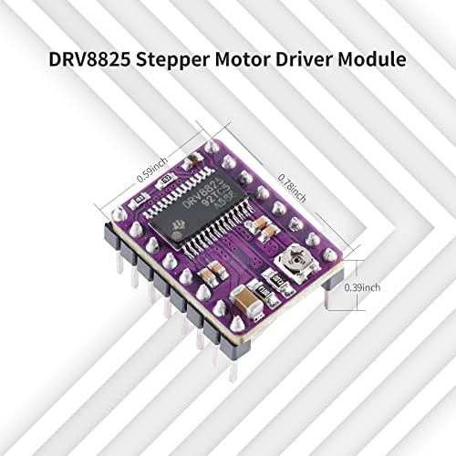 DRV8825 Stepper Driver, DRV8825 Stepper Motor Driver Module for 3D Printer Stepper Driver 4-Layer PCB Board, Send Heat Sink(5PCS)