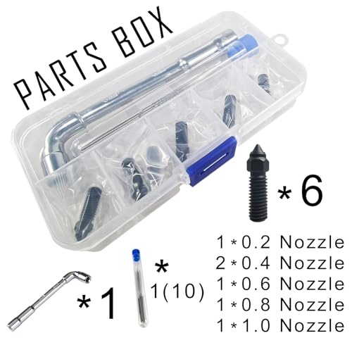 K1 Nozzles Hardened Steel 3D Printer Extruders Nozzles - size: K1 Hardened Steel, style: Kit: Various Nozzles