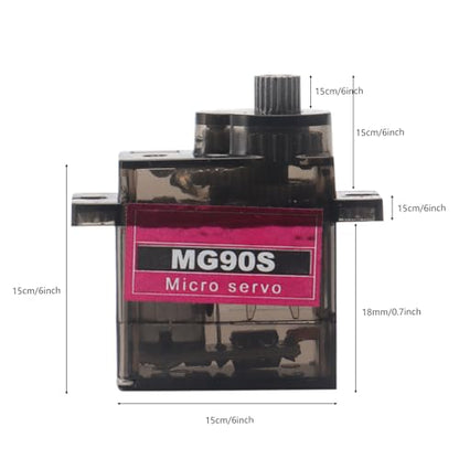 DIANN 6pcs MG90S Micro Servo 180° Servo Motor 9G Geared Micro Servo Motor for RC Robot Arm Walking Helicopter Airplane Car Boat Control with Cable M-F