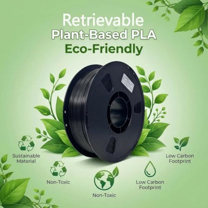 Matte PLA + 3D Printer Filament,PLA Filament 1.75mm, Neatly Wound 3D Printing Filament 1.75mm, Dimensional Accuracy +/- 0.02 mm, Fit Most FDM 3D Printers, 1kg Spool (2.2lbs),Black - color: Black