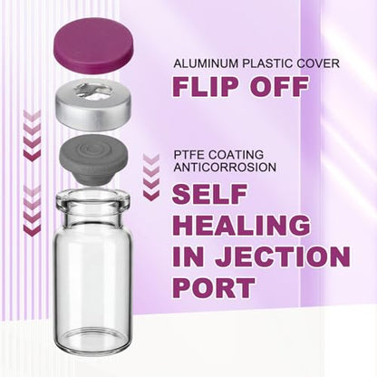 50 Pcs 2ml Sterile Vials Empty Vials for Injection, Purple Lid - color: Purple Lid