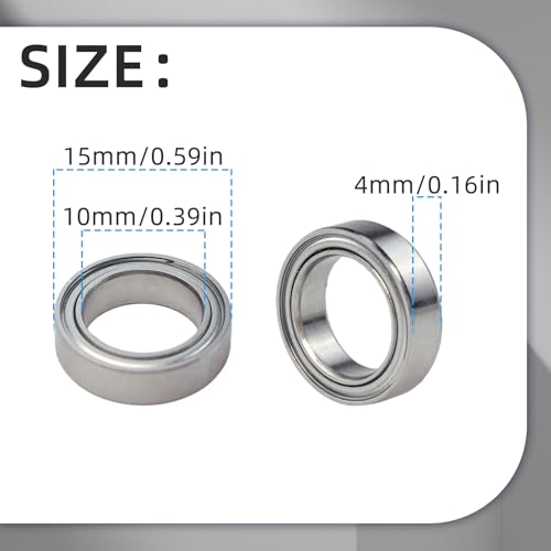 20Pcs 6700ZZ Deep Groove Ball Bearings, Double Metal Shielded Ball Bearing