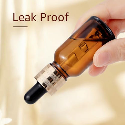 30 Pack 15ml Amber Glass Sample Dropper Bottles with Golden Caps - color: Amber, size: 15mL-30pcs