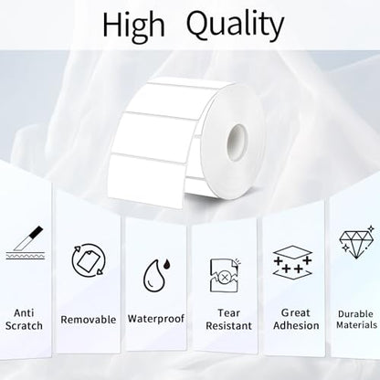 2x1 Inch Thermal Labels, White Thermal Printer Stickers, Waterproof Self-Adhesive Shipping Label Printer Sticker for Barcode, Name, Address, 300 Labels/Roll - color: White-1, size: 1*2 inch/1 roll