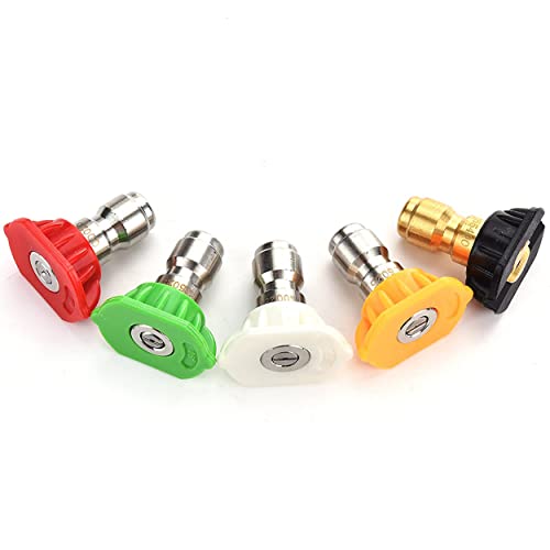 Tool Daily Pressure Washer Nozzle Tips Multiple Degrees, 1/4 Inch, 2.5 GPM - size: Orifice 2.5-5 pack